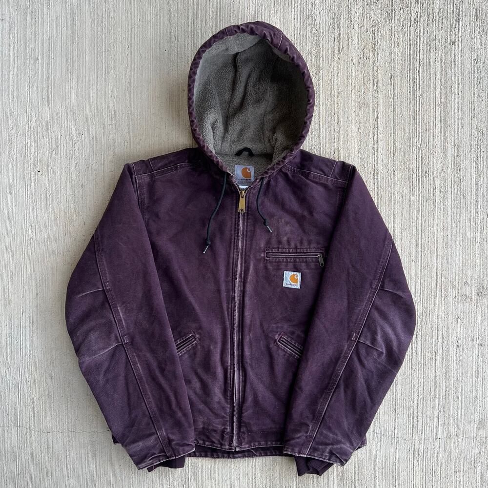 Carhartt WOMENS WJ141 DWN purple hooded work wear jacket